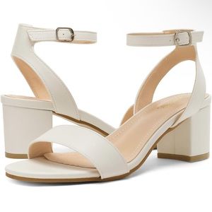 NEW Size 9 Women’s White Bridal Chunky Heels | Engagement, Bachelorette, Wedding